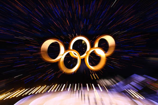 ITALY, MILAN - FEBRUARY 6, 2026: Olympic rings rise during a ceremony to open the 2026 Winter Olympic Games, Olympische Spiele, Olympia, OS at San Siro Stadium. Mikhail Tereshchenko TASS  88303844