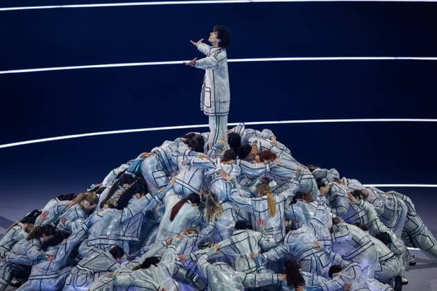 Ghali Italian rapper Opening Ceremony, Opening Ceremony - Milano Cortina 2026 Winter Olympics: Day 0, Opening Ceremony - Milano Cortina 2026 Winter Olympics: Day 0, San Siro Stadium, February 6, 2026, Milan, Italy.