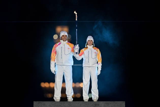260206 Former alpine skiers Alberto Tomba and Deborah Compagnoni of Italy with the Olympic torch during the Opening Ceremony of the 2026 Winter Olympics on February 6, 2026 in Milan. Photo: Carl Sandin BILDBYRAN kod CS CS0854 bbeng Olympic Games, Olympische Spiele, Olympia, OS olympics winter olympics os ol olympiska spel vinter-os olympiske leker milano cortina 2026 milan cortina 2026 milano cortina 2026 olympic games milano cortina 2026 winter olympic games milano cortina-os milano cortina-ol vinter-ol opening ceremony invigning invigningsceremoni *** 260206 Former alpine skiers Alberto Tomba and Deborah Compagnoni of Italy with the Olympic torch during the Opening Ceremony of the 2026 Winter Olympics on February 6, 2026 in Milan Photo Carl Sandin BILDBYRAN code CS CS0854 bbeng olympic games olympics winter olympics os ol olympic games winter os olympic games milano cortina 2026 milan cortina 2026 milano cortina 2026 olympic games milano cortina 2026 winter olympic games milano cortina os milano cortina ol winter ol opening ceremony invigning invigningsceremoni  Copyright: CARLxSANDIN BB260206CS035