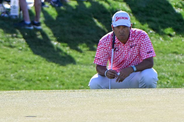 SCOTTSDALE, AZ - FEBRUARY 06: Hideki Matsuyama (JPN) looks over his birdie putt on 18 during the second round of the Waste Management Phoenix Open on February 6, 2026, at TPC Scottsdale, Scottsdale, Arizona. (Photo by Ken Murray Icon Sportswire) GOLF: FEB 06 PGA, Golf Herren WM Phoenix Open EDITORIAL USE ONLY Icon2602060212