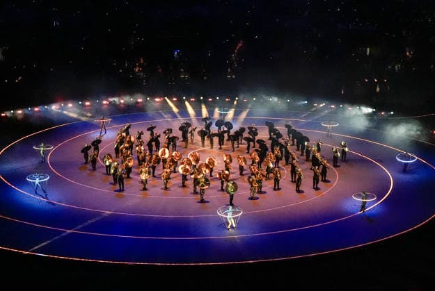 Dancers perform during the Opening Ceremony of the Milano Cortina 2026 Olympic Games, Olympische Spiele, Olympia, OS at San Siro Stadium in Milan, Italy, on Friday, February 6, 2026. More than 2,900 athletes from 92 national Olympic committees will compete, with the United States having the largest presence with more than 230 athletes.  OLY20260206171 RICHARDxELLIS