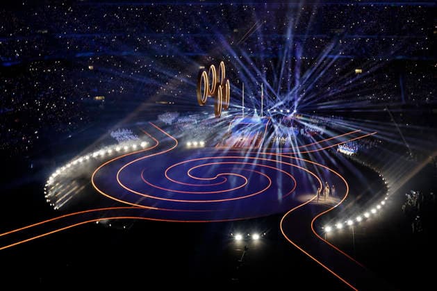 Andrea Bocelli performs during the Opening Ceremony of the Milano Cortina 2026 Olympic Games, Olympische Spiele, Olympia, OS at San Siro Stadium in Milan, Italy, on Friday, February 6, 2026. More than 2,900 athletes from 92 national Olympic committees will compete, with the United States having the largest presence with more than 230 athletes.  OLY20260206355 AARONxJOSEFCZYK