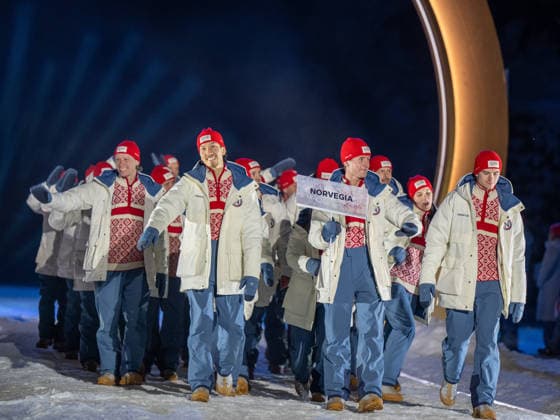 OLYMPICS - Winter Olympic Games, Olympische Spiele, Olympia, OS Milano Cortina 2026 VAL DI FIEMME,ITALY,06.FEB.26 - OLYMPICS - Winter Olympic Games Milano Cortina 2026, capsule opening ceremony. Image shows the team of Norway.  GEPAxpictures xOliverxLerch