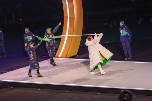 GIOCHI OLIMPICI - Olimpiadi Invernali Milano-Cortina 2026 - Opening Ceremony The Brazilian delegation during the Opening Ceremony of the Olympic Winter games, Winterspiele,Spiele, Summer games Milano-Cortina 2026 on February 06, 2026 at the Milano San Siro Olympic Stadium in Milan, Italy Cortina D Ampezzo Italy  Copyright: xIPAxSport ABACAx