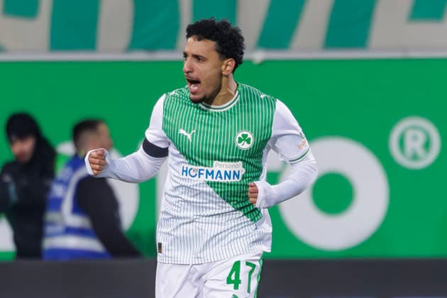 Fürth, Germany 06 February 2026 2 Liga 2025 2026 SpVgg Greuther Fürth vs 1 FC Magdeburg In the picture Sayfallah Ltaief SGF cheers after his goal to 4 5 DFL regulations prohibit any use of photographs as image sequences and or quasi video Sportpark Ronhof Bayern Copyright: xFotostandx xSchäferx