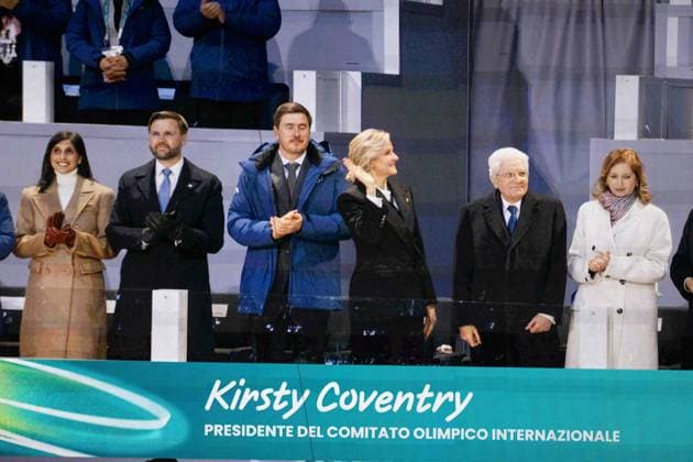 JD Vance, Opening Ceremony, Milano Cortina 2026 Olympic Games, Olympische Spiele, Olympia, OS 06-02-2026 *** JD Vance, Opening Ceremony, Milano Cortina 2026 Olympic Games 06 02 2026 Copyright: HMBxMedia MarcxNiemeyer