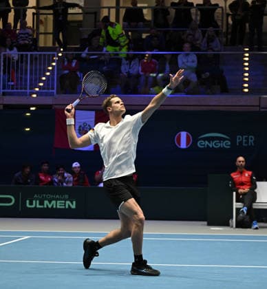 2026 Davis Cup Qualifiers , Düsseldorf Germany Germany vs Peru Day1 Match1 Yannik Hanfmann GER vs Gonzalo Bueno PER Yannik Hanfmann GER
