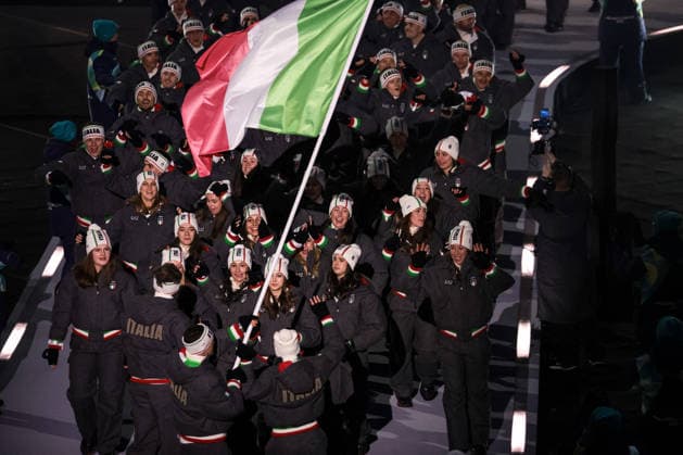 GIOCHI OLIMPICI - Olimpiadi Invernali Milano-Cortina 2026 - Opening Ceremony Parade of athletes of Italy during the Opening Ceremony of the Olympic Winter games, Winterspiele,Spiele, Summer games Milano-Cortina 2026 on February 06, 2026 at the Milano San Siro Olympic Stadium in Milan, Italy Cortina D Ampezzo Italy  Copyright: xIPAxSport ABACAx