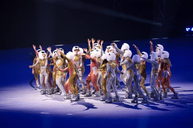 GIOCHI OLIMPICI - Olimpiadi Invernali Milano-Cortina 2026 - Opening Ceremony The musical of Sabrina Impacciatore during the Opening Ceremony of the Olympic Winter games, Winterspiele,Spiele, Summer games Milano-Cortina 2026 on February 06, 2026 at the Milano San Siro Olympic Stadium in Milan, Italy Cortina D Ampezzo Italy  Copyright: xIPAxSport ABACAx