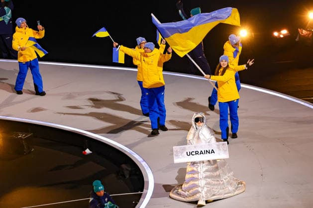 The Ukrainian delegation during the Opening Ceremony of the Olympic Winter games, Winterspiele,Spiele, Summer games Milano-Cortina 2026 on February 06, 2026 at the Milano San Siro Olympic Stadium in Milan, Italy  Copyright: xFabrizioxCarabelli IPAxSportx xipa-agency.netx xx IPA_71053187 IPA_Agency_IPA71053187