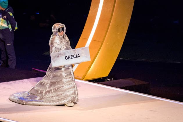 OLYMPICS - Winter Olympic Games, Olympische Spiele, Olympia, OS Milano Cortina 2026 MILAN,ITALY,06.FEB.26 - OLYMPICS - Winter Olympic Games Milano Cortina 2026, opening ceremony. Image shows the team of greece.  GEPAxpictures xMatthiasxTrinkl