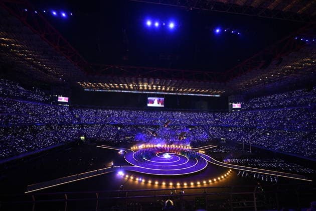 Winter Olympics - Opening Ceremony - Milan Atmosphere during the opening ceremony of the Milano Cortina 2026 Winter Olympics at San Siro Stadium on February 6, 2026 in Milan, Italy. Photo by JMP ABACAPRESS.COM Milan Italy  Copyright: xJMP ABACAx