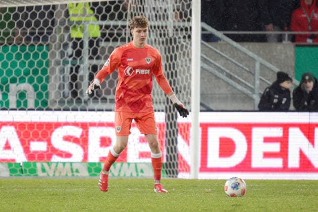 06 02 2026, xgrfx, Soccer 2 Bundesliga, Preußen Münster VfL Bochum v l Johannes Schenk Preußen Münster DFL DFB REGULATIONS PROHIBIT ANY USE OF PHOTOGRAPHS as IMAGE SEQUENCES and or QUASI VIDEO Münster