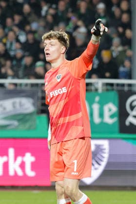 06 02 2026, xgrfx, Soccer 2 Bundesliga, Preußen Münster VfL Bochum v l Johannes Schenk Preußen Münster DFL DFB REGULATIONS PROHIBIT ANY USE OF PHOTOGRAPHS as IMAGE SEQUENCES and or QUASI VIDEO Münster
