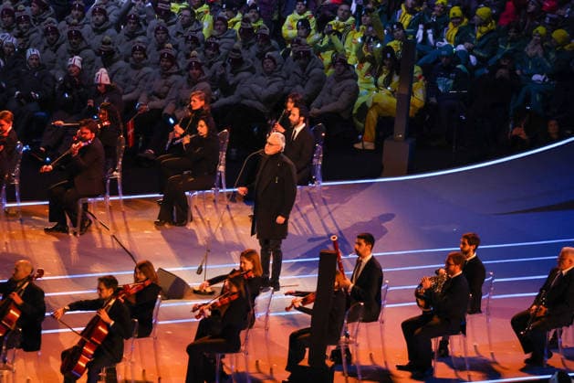 GIOCHI OLIMPICI - Olimpiadi Invernali Milano-Cortina 2026 - Opening Ceremony Andrea Bocelli during the Opening Ceremony of the Olympic Winter games, Winterspiele,Spiele, Summer games Milano-Cortina 2026 on February 06, 2026 at the Milano San Siro Olympic Stadium in Milan, Italy Cortina D Ampezzo Italy  Copyright: xIPAxSport ABACAx