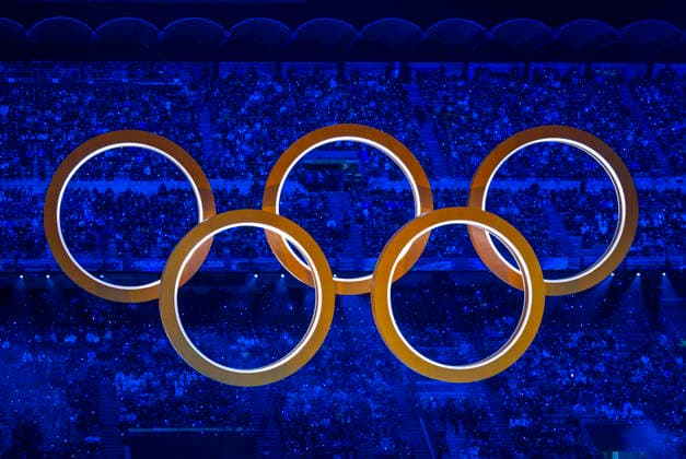 February 6, 2026, Milan, Lombardy, Italy: The Olympic rings on display at Milano San Siro Olympic Stadium during the opening ceremony for the during the Milano Cortina: 2026 winter Olympics. Milan Italy - ZUMAh234 20260206_oly_h234_017 Copyright: xMarkxEdwardxHarrisx