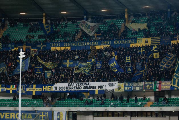 Italian Serie A soccer match Hellas Verona FC vs AC Pisa 1909 in Verona, Italy - 6 Feb 2026 Hellas Verona FC s fans during the Italian Serie A soccer match Hellas Verona FC vs AC Pisa 1909 at Marcantonio Bentegodi Stadium. Final score Hellas Verona FC 0:0 AC Pisa 1909 Verona Italy Copyright: xEmanuelexPennacchiox xSOPAxImagesx _5EP5967