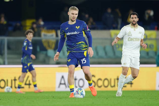 Italian Serie A soccer match Hellas Verona FC vs AC Pisa 1909 in Verona, Italy - 6 Feb 2026 Victor Nelsson of Hellas Verona FC seen in action during the Italian Serie A soccer match Hellas Verona FC vs AC Pisa 1909 at Marcantonio Bentegodi Stadium. Final score Hellas Verona FC 0:0 AC Pisa 1909 Verona Italy Copyright: xEmanuelexPennacchiox xSOPAxImagesx _PR10324