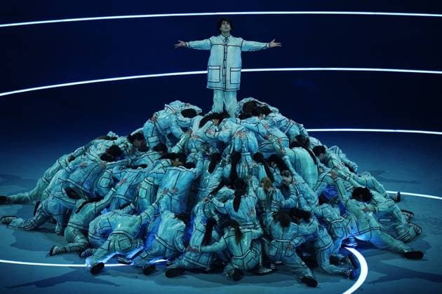 February 6, 2026, Milan, ITALY: Artists perform during the opening ceremony at the Milan Cortina Winter Olympics, in Milan, on Friday, February 6, 2026. Canada News - February 6, 2026  - ZUMAc35_ 20260206_zaf_c35_238 Copyright: xDarrylxDyckx