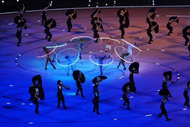 February 6, 2026, Milan, ITALY: Artists perform during the opening ceremony at the Milan Cortina Winter Olympics, in Milan, on Friday, February 6, 2026. Canada News - February 6, 2026  - ZUMAc35_ 20260206_zaf_c35_251 Copyright: xNathanxDenettex