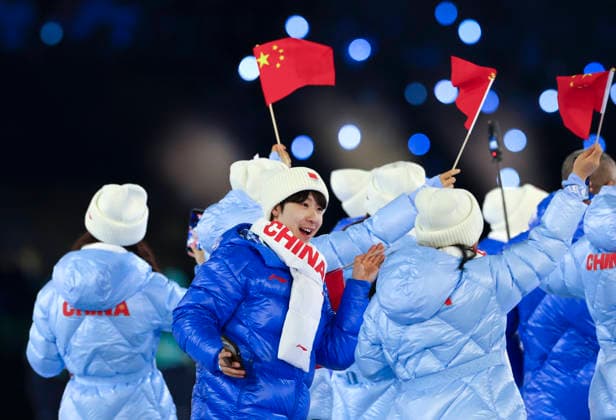 (260207) -- MILAN, Feb. 7, 2026 -- The delegation of China parades into the San Siro Olympic Stadium during the opening ceremony of the Milan-Cortina 2026 Olympic Winter games, Winterspiele,Spiele, Summer games in Milan, Italy, Feb. 6, 2026. ) (MICO2026)ITALY-MILAN-CORTINA 2026-OLYMPIC WINTER GAMES-OPENING CEREMONY LixJing 