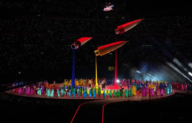 (260207) -- MILAN, Feb. 7, 2026 -- Artists perform during the opening ceremony of the Milan-Cortina 2026 Olympic Winter games, Winterspiele,Spiele, Summer games at the San Siro Olympic Stadium in Milan, Italy, Feb. 6, 2026. ) (MICO2026)ITALY-MILAN-CORTINA 2026-OLYMPIC WINTER GAMES-OPENING CEREMONY TaoxXiyi 