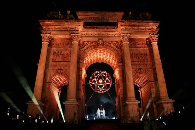 (260207) -- MILAN, Feb. 7, 2026 -- Torchbearers Deborah Compagnoni (R) and Alberto Tomba ignite the cauldron of the Milan-Cortina 2026 Olympic Winter games, Winterspiele,Spiele, Summer games at the Arco della Pace in Milan, Italy, Feb. 6, 2026. ( Pool via Xinhua) (MICO2026)ITALY-MILAN-CORTINA 2026-OLYMPIC WINTER GAMES-OPENING CEREMONY JamiexSquire 