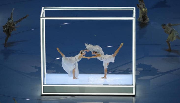 260206 -- MILAN, Feb. 6, 2026 -- Artists perform during the opening ceremony of the Milan-Cortina 2026 Olympic Winter games, Winterspiele,Spiele, Summer games at the San Siro Olympic Stadium in Milan, Italy, Feb. 6, 2026. MICO2026ITALY-MILAN-CORTINA 2026-OLYMPIC WINTER GAMES-OPENING CEREMONY XuexYuge  (MICO2026)ITALY-MILAN-CORTINA 2026-OLYMPIC WINTER GAMES-OPENING CEREMONY IMAGO XuexYuge  imago images 0847008550
