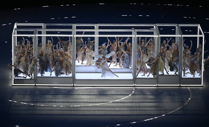 260206 -- MILAN, Feb. 6, 2026 -- Artists perform during the opening ceremony of the Milan-Cortina 2026 Olympic Winter games, Winterspiele,Spiele, Summer games at the San Siro Olympic Stadium in Milan, Italy, Feb. 6, 2026. MICO2026ITALY-MILAN-CORTINA 2026-OLYMPIC WINTER GAMES-OPENING CEREMONY ChengxMin  (MICO2026)ITALY-MILAN-CORTINA 2026-OLYMPIC WINTER GAMES-OPENING CEREMONY IMAGO ChengxMin  imago images 0847008816