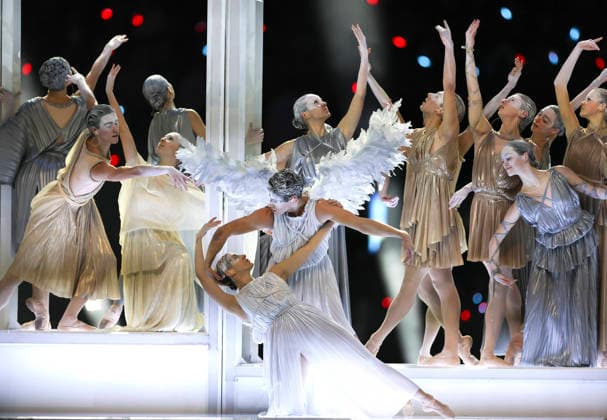 260206 -- MILAN, Feb. 6, 2026 -- Artists perform during the opening ceremony of the Milan-Cortina 2026 Olympic Winter games, Winterspiele,Spiele, Summer games at the San Siro Olympic Stadium in Milan, Italy, Feb. 6, 2026. MICO2026ITALY-MILAN-CORTINA 2026-OLYMPIC WINTER GAMES-OPENING CEREMONY LixMing  (MICO2026)ITALY-MILAN-CORTINA 2026-OLYMPIC WINTER GAMES-OPENING CEREMONY IMAGO LixMing  imago images 0847009440