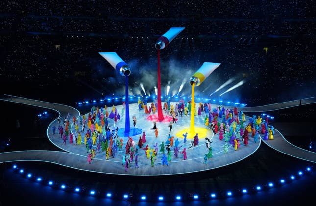 260206 -- MILAN, Feb. 6, 2026 -- Artists perform during the opening ceremony of the Milan-Cortina 2026 Olympic Winter games, Winterspiele,Spiele, Summer games at the San Siro Olympic Stadium in Milan, Italy, Feb. 6, 2026. MICO2026ITALY-MILAN-CORTINA 2026-OLYMPIC WINTER GAMES-OPENING CEREMONY ChengxMin  (MICO2026)ITALY-MILAN-CORTINA 2026-OLYMPIC WINTER GAMES-OPENING CEREMONY IMAGO ChengxMin  imago images 0847010069