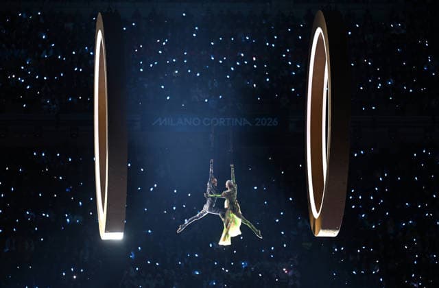 260206 -- MILAN, Feb. 6, 2026 -- Artists perform during the opening ceremony of the Milan-Cortina 2026 Olympic Winter games, Winterspiele,Spiele, Summer games at the San Siro Olympic Stadium in Milan, Italy, Feb. 6, 2026. MICO2026ITALY-MILAN-CORTINA 2026-OLYMPIC WINTER GAMES-OPENING CEREMONY ChengxMin  (MICO2026)ITALY-MILAN-CORTINA 2026-OLYMPIC WINTER GAMES-OPENING CEREMONY IMAGO ChengxMin  imago images 0847012301