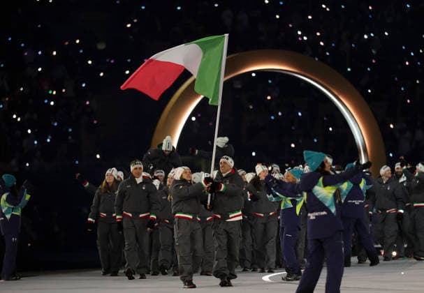 (260207) -- MILAN, Feb. 7, 2026 -- The delegation of Italy parades into the San Siro Olympic Stadium during the opening ceremony of the Milan-Cortina 2026 Olympic Winter games, Winterspiele,Spiele, Summer games in Milan, Italy, Feb. 6, 2026. ) (MICO2026)ITALY-MILAN-CORTINA 2026-OLYMPIC WINTER GAMES-OPENING CEREMONY LixMing 