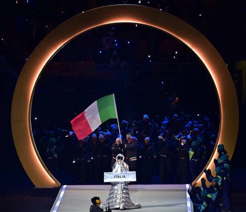 (260207) -- MILAN, Feb. 7, 2026 -- The delegation of Italy parades into the San Siro Olympic Stadium during the opening ceremony of the Milan-Cortina 2026 Olympic Winter games, Winterspiele,Spiele, Summer games in Milan, Italy, Feb. 6, 2026. ) (MICO2026)ITALY-MILAN-CORTINA 2026-OLYMPIC WINTER GAMES-OPENING CEREMONY TaoxXiyi 