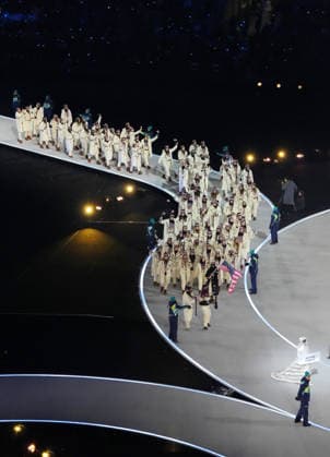(260207) -- MILAN, Feb. 7, 2026 -- The delegation of the United States parades into the San Siro Olympic Stadium during the opening ceremony of the Milan-Cortina 2026 Olympic Winter games, Winterspiele,Spiele, Summer games in Milan, Italy, Feb. 6, 2026. ) (MICO2026)ITALY-MILAN-CORTINA 2026-OLYMPIC WINTER GAMES-OPENING CEREMONY LaixXiangdong 