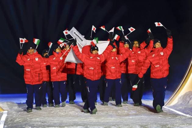 Milan Cortina Olympics: Opening ceremony Japanese athletes march during the opening ceremony of the Milan Cortina Olympics in Predazzo, Italy, on Feb. 6, 2026.  A14AA0005251859P