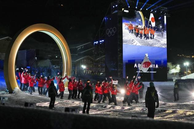 Milan Cortina Olympics: Opening ceremony Japanese athletes march during the opening ceremony of the Milan Cortina Olympics in Livigno, Italy, on Feb. 6, 2026.  A14AA0005251864P