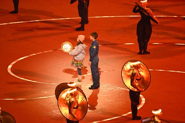 Winter Olympic Games, Olympische Spiele, Olympia, OS Milano Cortina 2026 Opening night - Final Show San Siro Stadium - Milan, Italy guest;Samantha Cristoforetti Winter Olympic Games Milano Cortina 2026 Opening night - Final Show San Siro Stadium - Milan, Italy 6th February 2026 SGPItalia id 134457_005 Not Exclusive  Copyright: xALFONSOxCATALANO SGPITALIAx