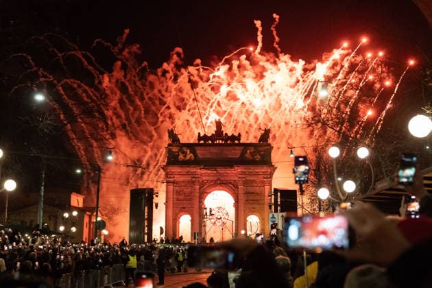 Winter Olympic Games, Olympische Spiele, Olympia, OS Milano Cortina 2026 Opening night - Final Show San Siro Stadium - Milan, Italy Winter Olympic Games Milano Cortina 2026 Lighting of the Brazier at the Arco della Pace Milan, Italy 6th February 2026 SGPItalia id 134457_006 Not Exclusive  Copyright: xMARCOxERBAx