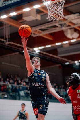 BB 2BL SBB Baskets Eisbaeren Bremerhaven Raphael Falkenthal Eisbaeren Bremerhaven during the 2025 2026 season in the 2 Barmer Basketball Bundesliga Pro A on matchday 21 SBB Baskets and Eisbaeren Bremerhaven at the Wolfgang Lakenmacher Halle on February 6, 2026 in Magdeburg, Sachsen Anhalt, Germany