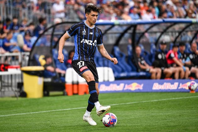 ALEAGUE AUCKLAND SYDNEY, Logan Rogerson of Auckland FC during the A-League Men Round 16 match between Auckland FC and Sydney FC at Go Media Stadium in Auckland, Saturday, February 7, 2026. ( NO ARCHIVING, EDITORIAL USE ONLY AUCKLAND NEW ZEALAND  Copyright: xAndrewxCornagax 20260207114418157788