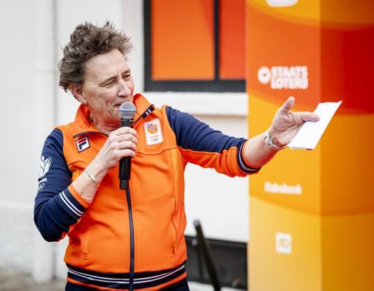 MILAN - Anneke van Zanen-Nieberg, chair of NOC*NSF, during the opening of the TeamNL House. The House is where Dutch people gather during the Winter Olympics to celebrate, among other things, the successes of Dutch athletes. ROBIN VAN LONKHUIJSEN ANP xVIxANPxSportx xxANPxIVx 549899812 originalFilename: 549899812.jpg