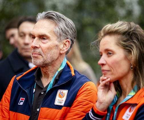 MILAN Caretaker Prime Minister Dick Schoof and his girlfriend Loes Meurs at the opening of the TeamNL House. The House is where Dutch people gather during the Winter Olympics to celebrate, among other things, the successes of Dutch athletes. ROBIN VAN LONKHUIJSEN ANP xVIxANPxSportx xxANPxIVx 549899832 originalFilename: 549899832.jpg