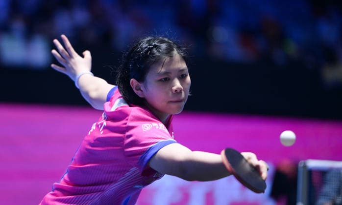 (260207) -- HAIKOU, Feb. 7, 2026 -- Yeh Yi-Tian hits a return during the women s singles round of 16 match between Harimoto Miwa of Japan and Yeh Yi-Tian of Chinese Taipei at the ITTF-ATTU Asian Cup Haikou 2026 Table tennis, Tischtennis tournament in Haikou, south China s Hainan Province, Feb. 7, 2026. ) (SP)CHINA-HAIKOU-TABLE TENNIS-ITTF-ATTU ASIAN CUP-WOMEN S SINGLES (CN) YangxGuanyu 