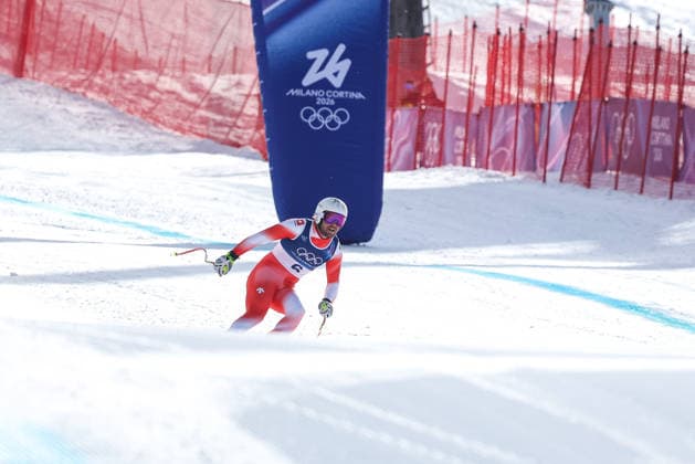 Alexis Monney (SUI) during the Olympic Winter games, Winterspiele,Spiele, Summer games Milano-Cortina 2026, Alpine Skiing Men s Downhill on February 07, 2026 at Stelvio Ski Centre in Bormio, Italy  Copyright: xSergioxBisi IPAxSportx xipa-agency.netx xx IPA_71061745 IPA_Agency_IPA71061745