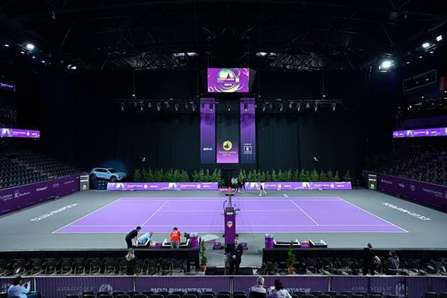 General view over the BT Arena, before the Transylvania Open 2026 double game, a WTA250 Tournament, between Saisai Zheng and Xinyu Wang of China vs Sara Sorribes Tormo of Spain and Kamilla Rakhimova of Uzbekistan. Transylvania Open 2026 - WTA, Tennis Damen 250 Tournament - FinalsCluj Napoca Romania  Copyright: xAlexxNicodim Shutterstockx 16526838d