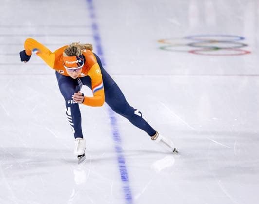 MILAN - Jutta Leerdam is training for the 1,000 meters in long track Speed skating, Eisschnelllauf at the Milan Speed Skating Stadium at the Milan Winter Olympics. SEM VAN DER WAL ANP xVIxANPxSportx xxANPxIVx 549907623 originalFilename: 549907623.jpg