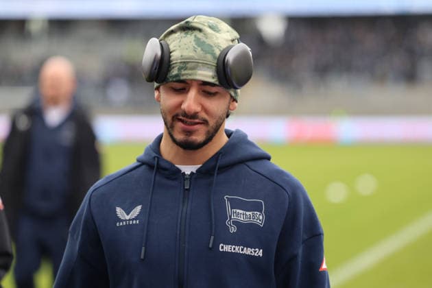 07 02 2025, Football, Men, 2 Bundesliga, Season 2025 2026, SV 07 Elversberg Hertha BSC Berlin, Kevin Sessa Hertha BSC Berlin Elversberg Ursapharm Arena an der Kaiserlinde Saarland Germany DEU Copyright: xFabianxKleerx