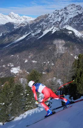 (260207) -- BORMIO, Feb. 7, 2026 -- Alexis Monney of Switzerland competes during the alpine skiing men s downhill of the Milan-Cortina 2026 Olympic Winter games, Winterspiele,Spiele, Summer games in Bormio, Italy, Feb. 7, 2026. ) (MICO2026)ITALY-BORMIO-OLYMPIC WINTER GAMES-ALPINE SKIING-MEN S DOWNHILL HuxHuhu 