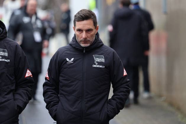 07 02 2025, Football, Men, 2 Bundesliga, Season 2025 2026, SV 07 Elversberg Hertha BSC Berlin, Coach Stefan Leitl Hertha BSC Berlin Elversberg Ursapharm Arena an der Kaiserlinde Saarland Germany DEU Copyright: xFabianxKleerx